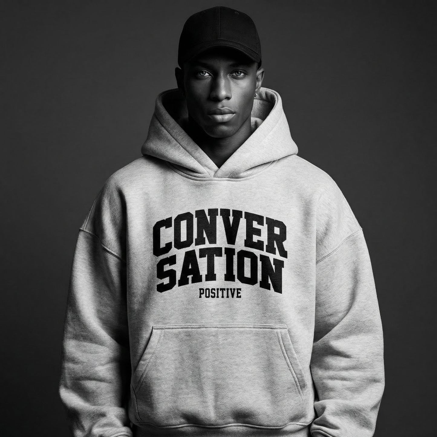 Conversation Positive Varsity Oversized Hoodie