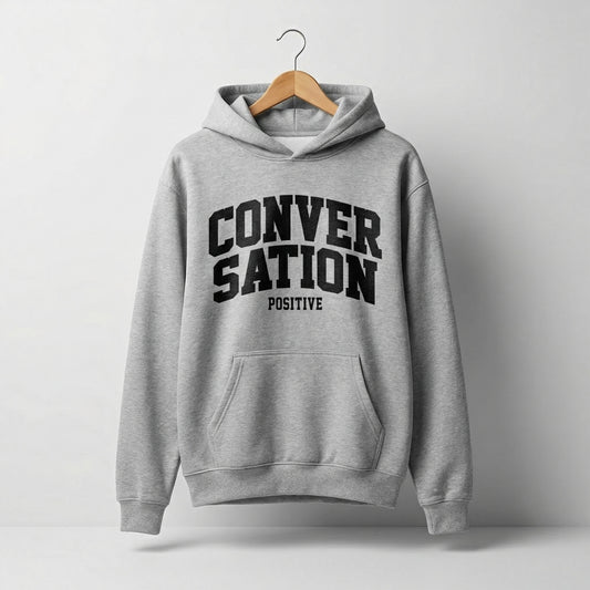 Conversation Positive Varsity Oversized Hoodie