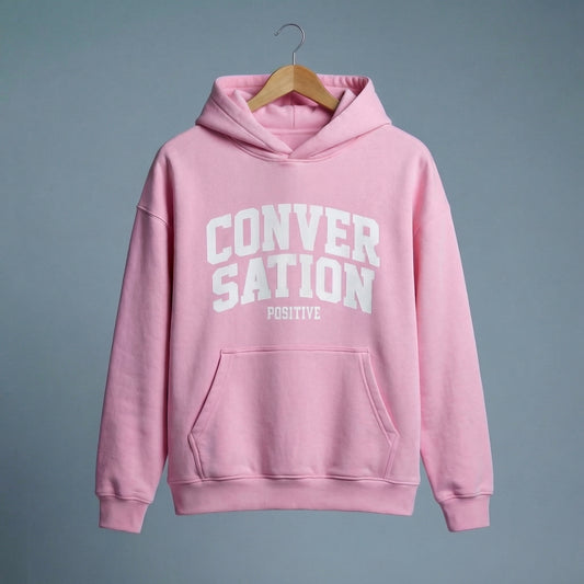 Conversation Positive Varsity Oversized Hoodie