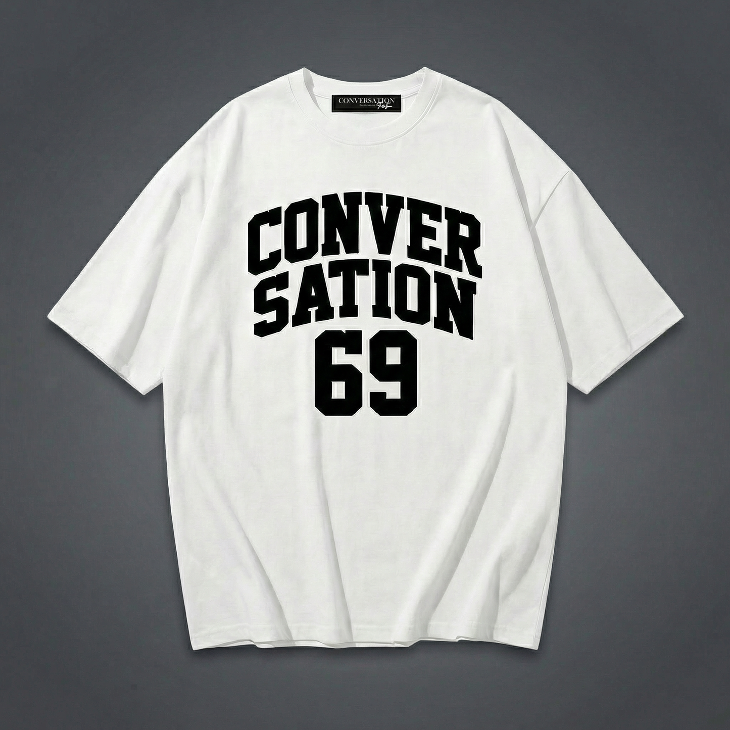 Conversation Positive 69 Varsity T-Shirt In White